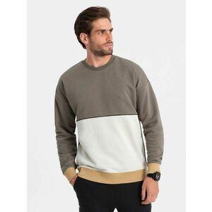 Ombre Clothing Szokatlan melegítőfelső barna színkombinációban V7 OM-SSNZ-0130 kép