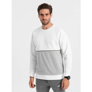 Ombre Clothing Szokatlan szürke pulóver V1 OM-SSNZ-0130 OM-SSNZ-0130 kép