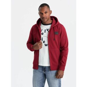 Ombre Clothing Modern piros cipzáras pulóver V3 SSZP-0140 kép