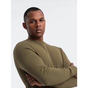 Ombre Clothing Basic pamut férfi pulóver olívazöld V2 om-ssbn-0159 kép
