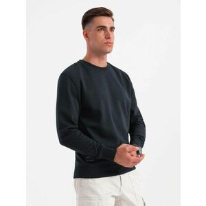 Ombre Clothing Basic pamut férfi pulóver fekete V9 om-ssbn-0159 kép