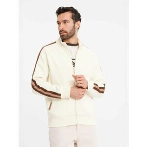 Ombre Clothing Érdekes krémszínű bomber pulóver V3 SSZP-0219 kép