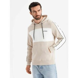 Ombre Clothing Időtlen bézs férfi pulóver V2 SSNZ-0225 kép