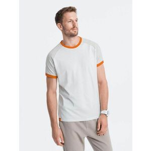 Ombre Clothing Pamut férfi póló fehér-szürke s1623 kép