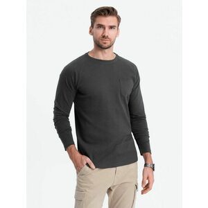 Ombre Clothing Szürke póló hosszú ujjal és zsebbel om-lscl-0109 kép