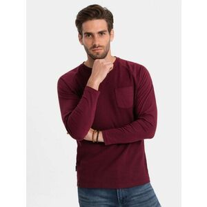 Ombre Clothing Burgundi hosszú ujjú ing zsebbel v6 om-lscl-0109 kép