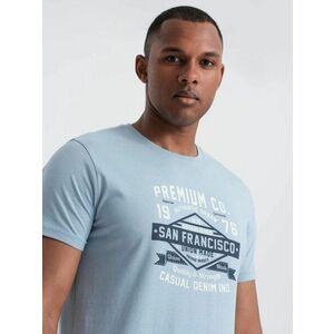 Ombre Clothing Pamut kék póló férfiaknak San Francisco v1 om-tspt-0120 kép