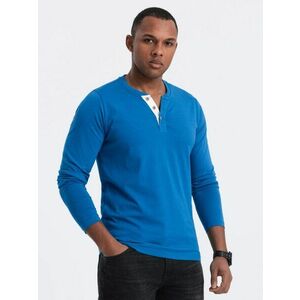 Ombre Clothing Modern hosszú ujjú póló férfiaknak kék v2 om-lscl-0107 kép