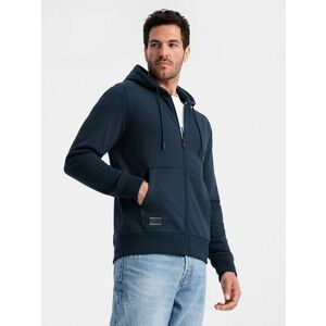 Ombre Clothing Pamut pulóver férfiaknak sötétkék v1 om-ssbz-0160 kép