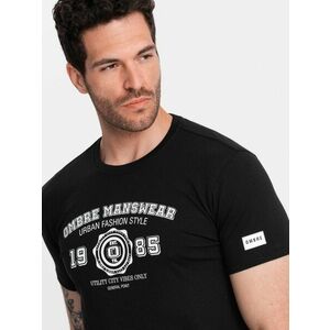 Ombre Clothing Érdekes fekete póló nyomtatással v2 om-tspt-0137 kép