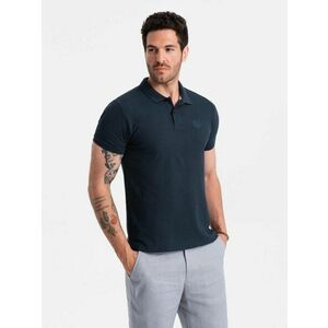 Ombre Clothing Egyszínű pamut férfi pólóing sötétkék v2 om-pobs-0100 kép