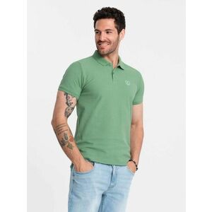 Ombre Clothing Egyszínű pamut férfi pólóing zöld v11 om-pobs-0100 kép
