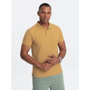 Ombre Clothing Egyszínű pamut pólóing férfiaknak mustár v8 om-pobs-0100 kép