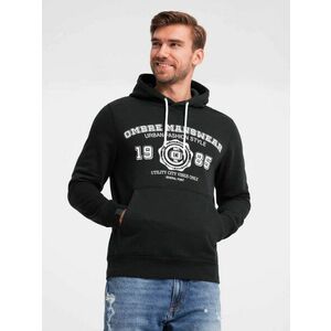 Ombre Clothing Férfi kapucnis pulóver fekete v3 om-ssps-0143 kép