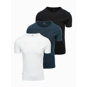 Ombre Clothing Három darab pamut póló vegyes színben V1 TSBS-0232 kép