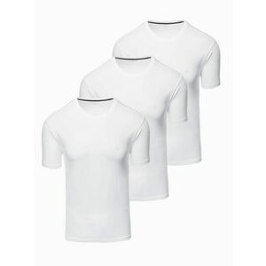 Ombre Clothing Három csomag fehér pamut póló Z102 V1 kép