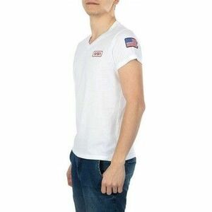 Pólók / Galléros Pólók Nasa BASIC FLAG V NECK WHITE BASIC FLAG V NECK kép