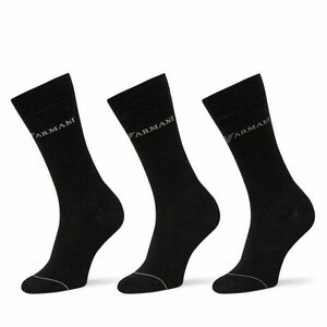 3 pár hosszú szárú férfi zokni Emporio Armani EM000554 AF12276 MC061 Fekete kép