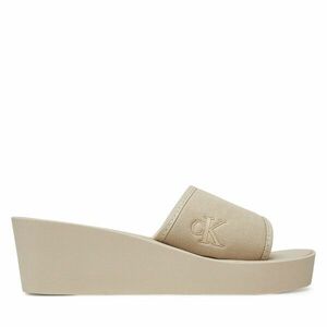 Papucs Calvin Klein Jeans Beach Wedge Slide Canvas YW0YW01725 Bézs kép