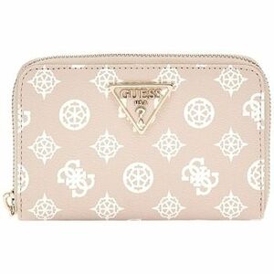 Pénztárcák Guess LAUREL SLG MEDIUM ZIP AROUND SAND LOGO Beige kép