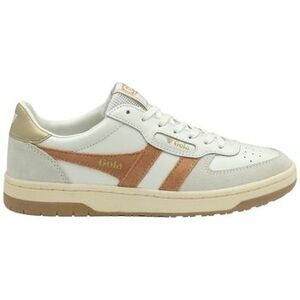 Oxford cipők Gola HAWK AU- WHITE/TERRACOTTA/GOLD CLB336 kép
