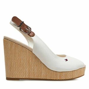 Szandál Tommy Hilfiger Iconic Elena Sling Back Wedge FW0FW04789 Ekru kép