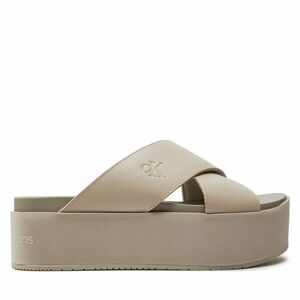 Papucs Calvin Klein Jeans Flatform Cross Mg Uc YW0YW01349 Bézs kép