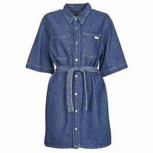 Rövid ruhák Calvin Klein Jeans LINEN BOXY BELTED SHIRT DRESS kép