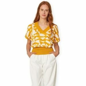 Pulóverek Skfk Garazi-Gots Knit - Yellow/White kép
