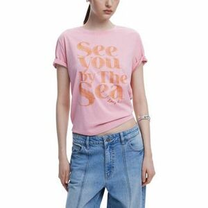 Rövid ujjú pólók Desigual REPRIS TS SEA 25WWTKX2 kép