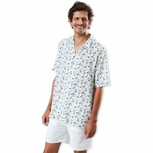 Hosszú ujjú ingek Brava Fabrics Peanuts Racquet Club Tennis Shirt - White kép