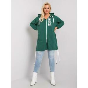 Női plus size kapucnis pulóver STACY kapucnis pulóver cipzár nélkül sötétzöld kép
