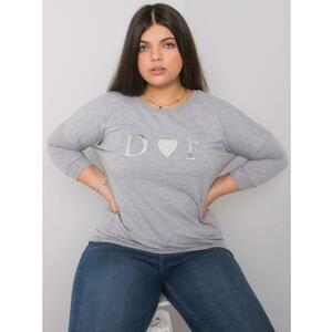 Női melange plus size blúz ALICE szürke kép