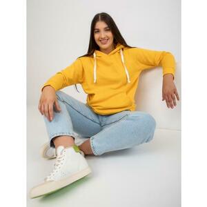Női plus size pulóver DON'T KNOW ME sötét sárga kép