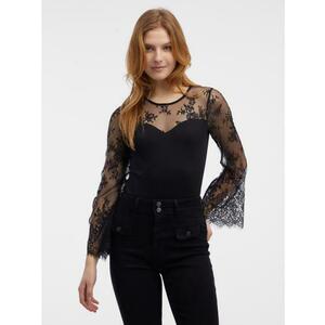 Fekete női csipke bodysuit kép
