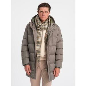 Férfi hosszú téli steppelt dzseki V1 OM-JALJ-0147 khaki kép