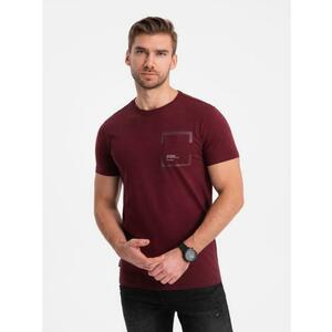 Férfi pamut póló zsebbel V2 OM-TSPT-0154 burgundi kép