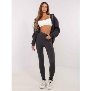 Sötétszürke sportleggings átlátszó csíkokkal kép