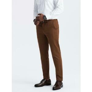 Férfi SLIM FIT chino nadrág finom textúrával - karamell V3 OM-PACP-0190 OM-PACP-0190 kép