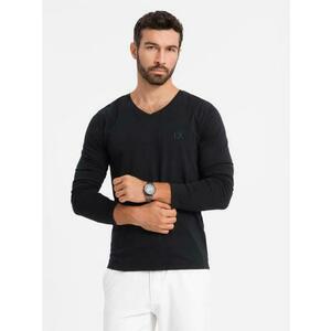 Férfi hosszú ujjú Raglan kontrasztos ujjú ing - fehér és szürke V5 OM-LSCL-0105 OM-LSCL-0105 kép