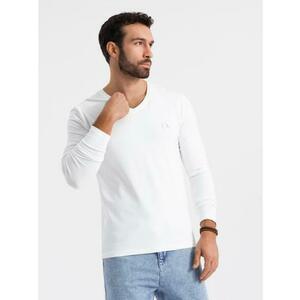 Férfi hosszú ujjú Raglan kontrasztos ujjú ing - fehér és szürke V5 OM-LSCL-0105 OM-LSCL-0105 kép