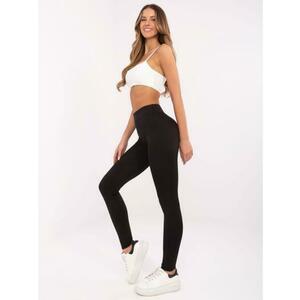Fekete magas derekú sportos basic leggings kép
