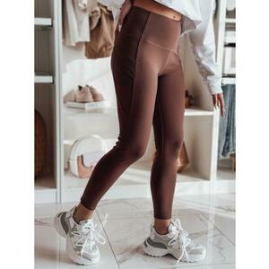 Női magas derekú leggings FLEXION világosbarna kép