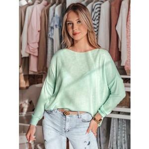 Plus Size női egyszínű pulóver SENZIA menta kép