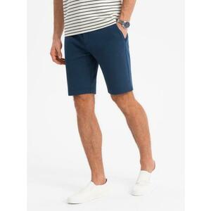 Férfi SLIM FIT rövidnadrág strukturált melange kötött anyagból - fekete V2 OM-SRCS-0166 OM-SRCS-0166 kép
