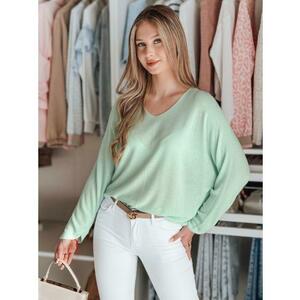 Női plus size pulóver NORVAN menta kép