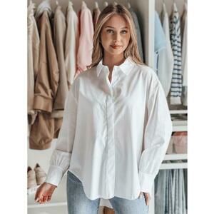 Női oversize póló meghosszabbított háttal BLUOSIZE fehér kép