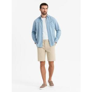 Férfi SLIM FIT rövidnadrág strukturált melange kötött anyagból - fekete V2 OM-SRCS-0166 OM-SRCS-0166 kép