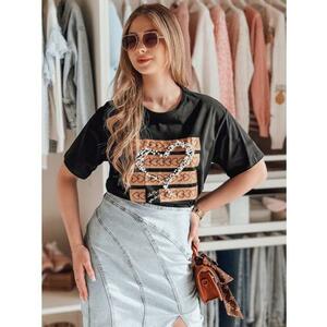 Női oversize póló szívekkel LOVERS fekete kép