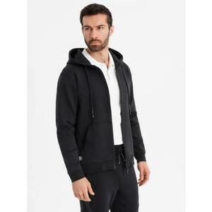 Cipzáras kapucnis pulóver streetwear stílusban - fekete V3 OM-SSZP-0213 kép